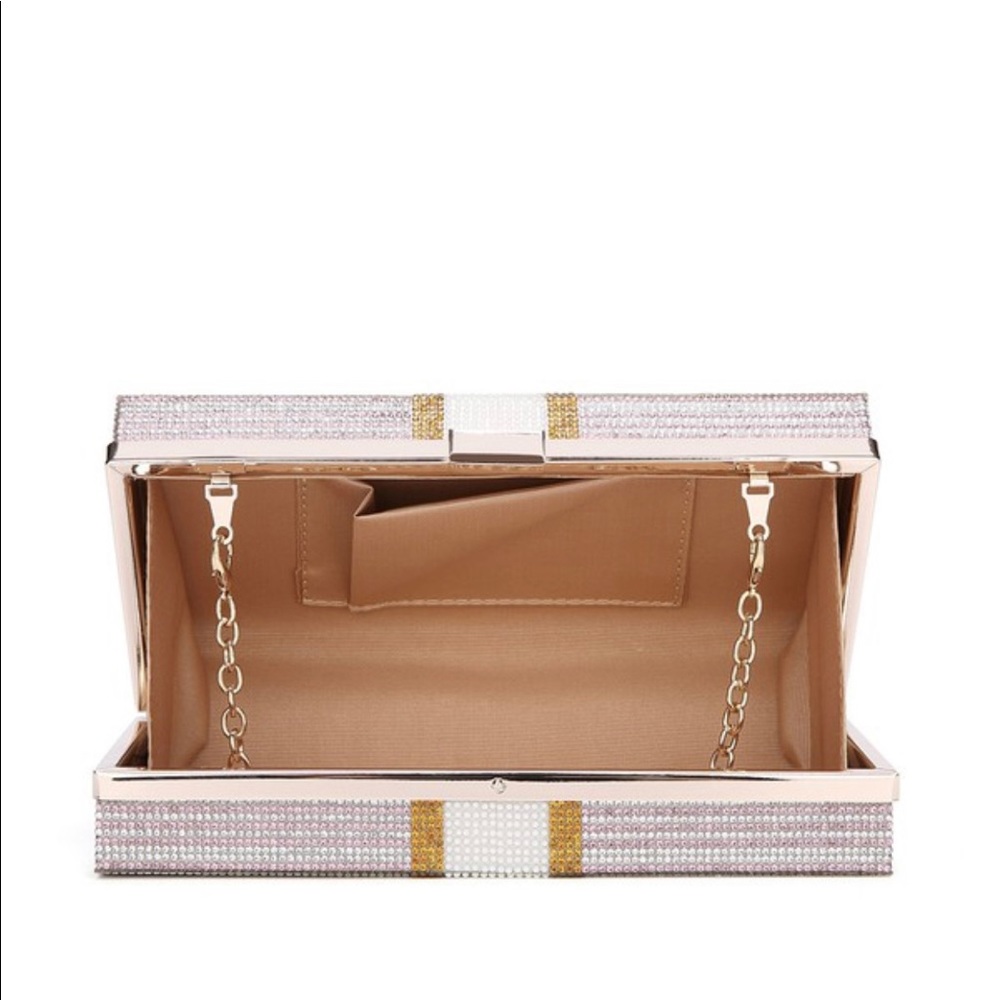 •Bank Roll Betty• Pink Instinct Rhinestone Clutch - Picture 3 of 6